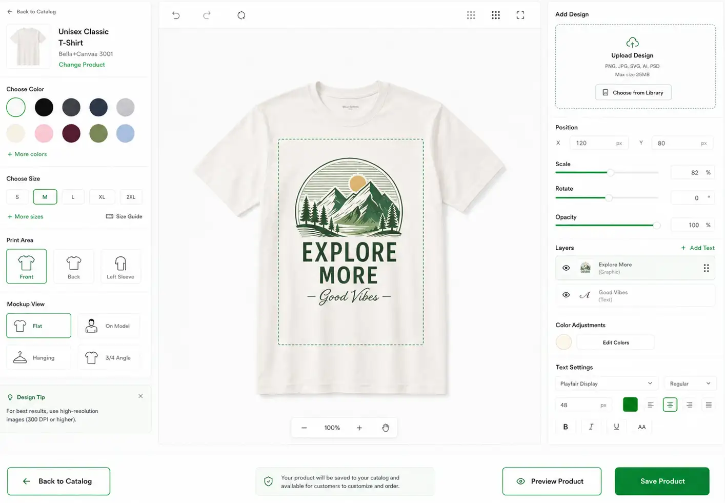 Product design editor preview